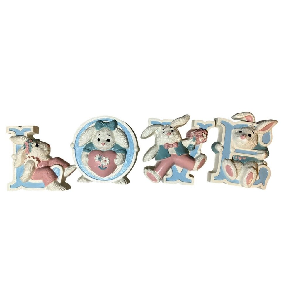 Burwood Wall Decor Easter Bunny LOVE  Wall Hanging Letter Decor
